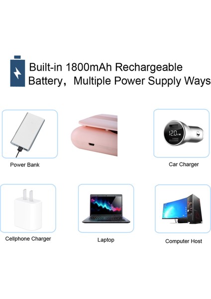 3 Iç 1 USB Şarj Edilebilir Kişisel Fan 3 Hızlı Sessiz (Yurt Dışından)