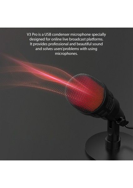 USB Kondansatör Mikrofon, Tak ve Çalıştır, 180 Derece Dönebilen Rgb Işıklandırma (Yurt Dışından)