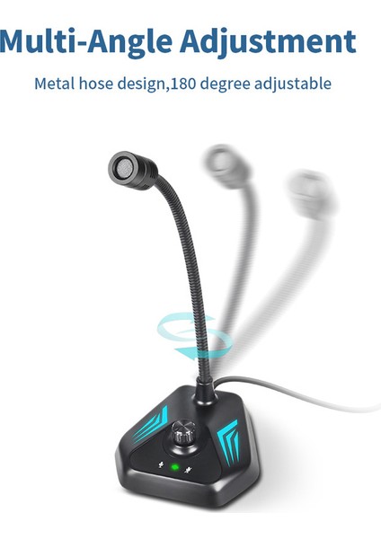 Bilgisayarlar USB Mikrofonu Rgb Taban Gürültü Azaltma (Yurt Dışından)