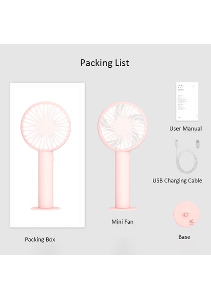 Taşınabilir USB Şarj Edilebilir Mini Fan 3 Hızlı (Yurt Dışından) indirimleri