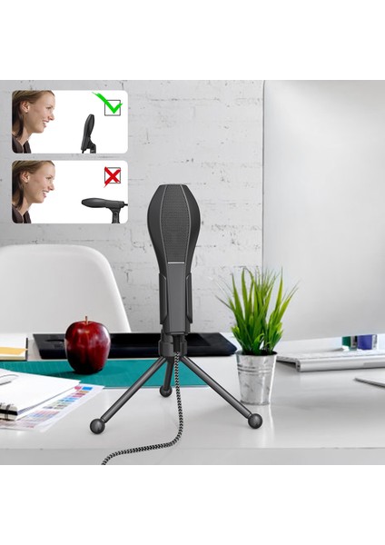 Ammoon USB Kablolu Kondansatör Mikrofonu Oynanabilir Kayıt Için Masaüstü Tripodlu (Yurt Dışından)