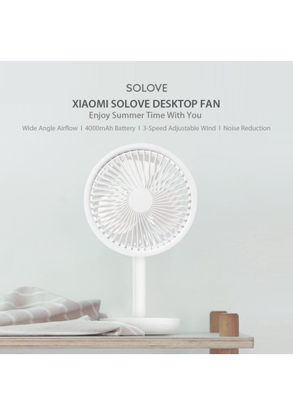 Solove Masa Üstü Fanı F5 Ayarlanabilir Hızı 4000MAH Pil (Yurt Dışından) fiyatları