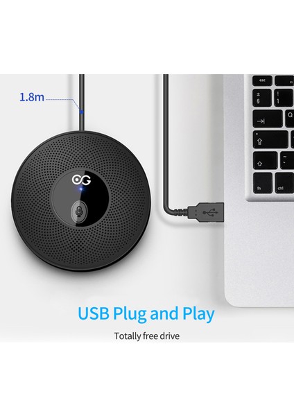Masaüstü USB Mikrofonu 360° Tüm Yönlü 10M Alıcı Mesafeli (Yurt Dışından)