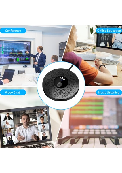 Masaüstü USB Mikrofonu 360° Tüm Yönlü 10M Alıcı Mesafeli (Yurt Dışından)