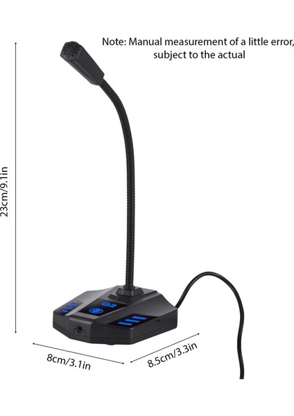 USB Bilgisayar Mikrofonu Gürültü Engelleme 360 Derece Şortlu Kollu Tasarım (Yurt Dışından)