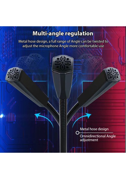 USB Bilgisayar Mikrofonu Gürültü Engelleme 360 Derece Şortlu Kollu Tasarım (Yurt Dışından)