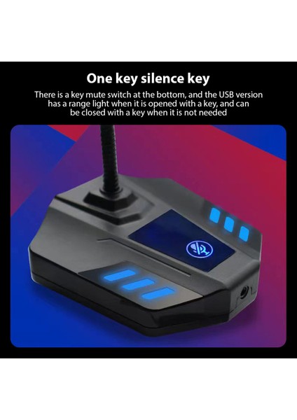 USB Bilgisayar Mikrofonu Gürültü Engelleme 360 Derece Şortlu Kollu Tasarım (Yurt Dışından)