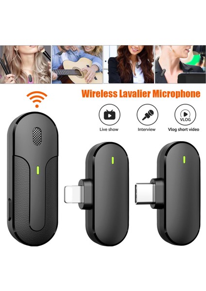 Android ve iPhone Için Kablosuz Mini Lapel Mikrofonu (Yurt Dışından)
