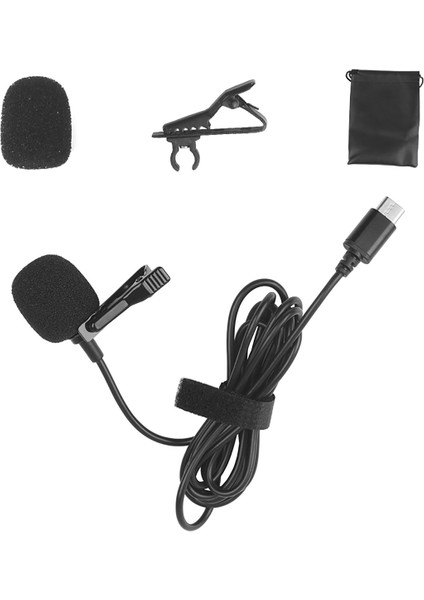 Kondenser Lavalier Mikrofon 1.5m Kablosu Type - C Cihazlar Için (Yurt Dışından)
