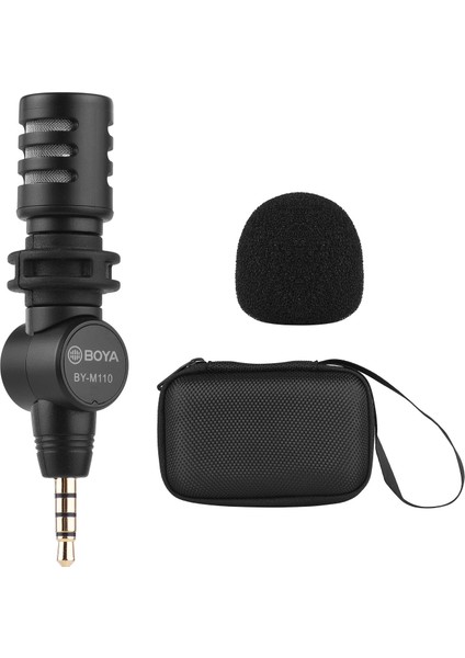Boya BY-M110 Mini Omnidirectional Kondansatör Mikrofon 3.5mm Bağlantı 180° Katlanabilir Pil Olmadan (Yurt Dışından)