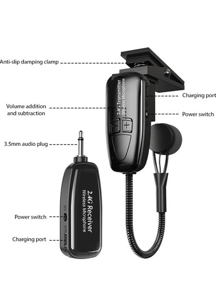 2.4g Saksofon Kablosuz Mikrofon Alıcı Seti Gürültü Giderme Tak ve Kullan (Yurt Dışından) modelleri