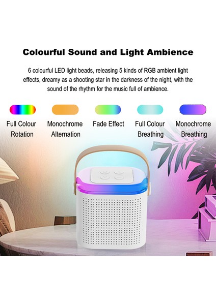 Kâraokî Makinası Kablosuz Mikrofon Rgb Işıkları (Yurt Dışından) fiyatları