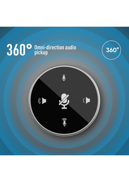 360° Yönlü Bilgisayar Mikrofonu Gömülü Hoparlör Siyah (Yurt Dışından)