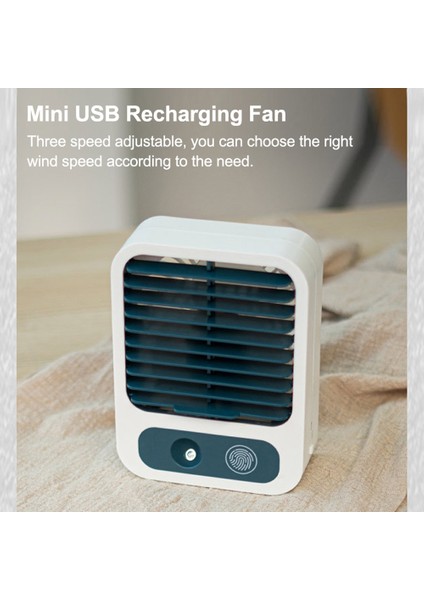 Mini USB Şarjlı Masaüstü Sprays Fan Üç Hız Ayarlı (Yurt Dışından)