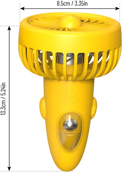 Taşınabilir 1200MAH USB Şarj Edilebilir Mini Fan 3 Hızlı Sarı (Yurt Dışından)