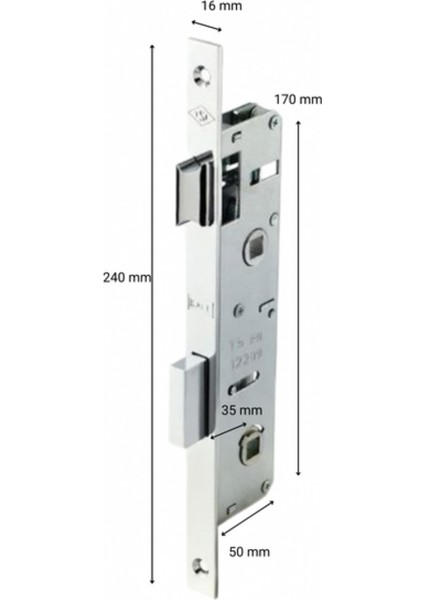 Kale Pvc Wc Kapı Kilidi 35 mm 269 fiyatları
