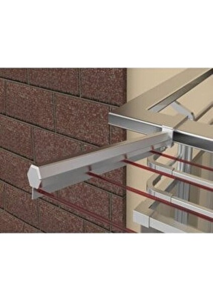 Paslanmaz %100 Alüminyum Kare Balkon Küpeşte - Cam Balkon Askısı - Çamaşır Kurutmalık (6x2,5 Cm)