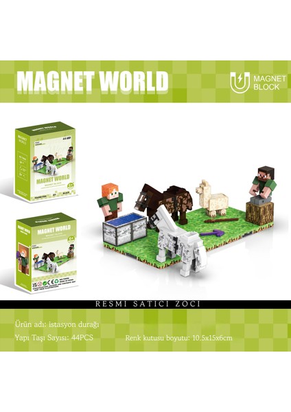 Minecraft Oyun Serisi Minecraft Manyetik Yapı Blokları Bulmaca Montaj Yapı Blokları Oyuncak (Yurt Dışından)