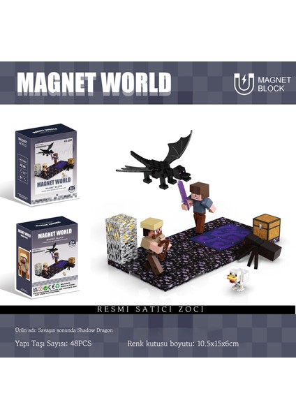 Minecraft Oyun Serisi Minecraft Manyetik Yapı Blokları Bulmaca Montaj Yapı Blokları Oyuncak (Yurt Dışından)