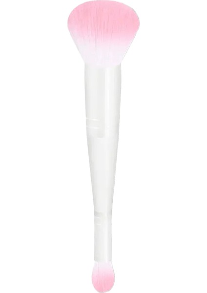 Karsyngirl 1pcs Çift Kafa Makyaj Fırçaları Gölge Çarpıcı Toz Fondöten Allık Allık Yüz Fırçası Güzellik Araç Kırpanı Renk: Beyaz (Yurt Dışından)