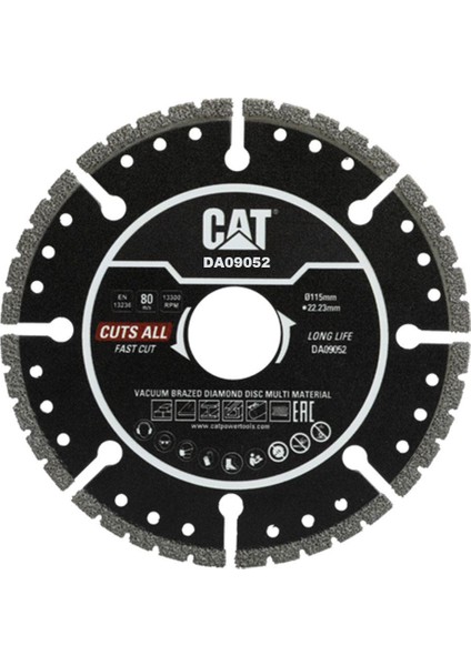 DA09052 115MM Profesyonel Çelik, Inox, Alüminyum, Pvc, Fayans, Çok Amaçlı Elmas Kesme Diski (Soketli, Aralıklı Kenar)