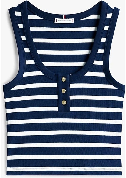 Slım Henley GB Scoop-Nk Tank Top