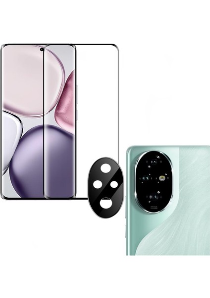 Honor Magic 7 Lite Uyumlu Kamera Lens Koruyucu + Ekran Koruyucu Nano Ekran Kavisini Kaplar
