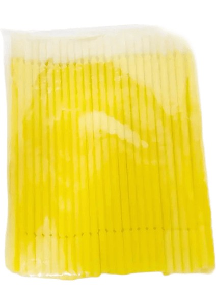 100PCS/PAKETI Bükülebilir Mikro Fırçalar Tek Kullanımlık Mikrobrush Aplikatörleri Kirpik Uzantıları Kirpik Temizleme Fırçası Kirpik Için Renk: Sarı (Yurt Dışından)