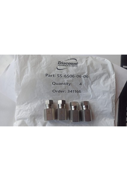Döner Konektör SS-6506-06-06 | 3/8" Nptf Dişi x 3/8" Jıc Dişi Döner Bağlantı Parçası (Paslanmaz) Discount Hydraulic Hose Swivel Connector 4 Adet