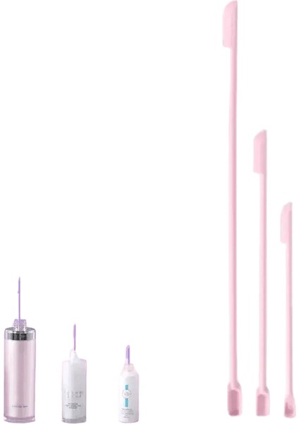 Silikon Spatula Silikon Çift Uçlu Sceter Kozmetik Şişe Kavanoz Kozmetik Kozmetik Aracı Mini Sıyırıcı Seti Makyaj Araç Rolor: Pembe-3pcs Set (Yurt Dışından)