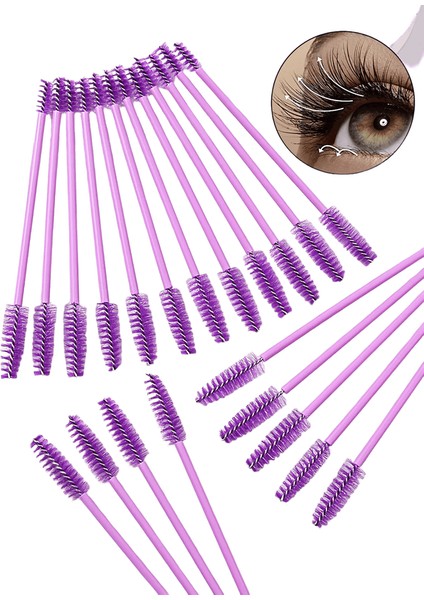 20/pcs Yeniden Kullanılabilir Kirpik Fırça Kirpikler Uzantı Kaş Fırçası Maskara Çubukları Aplikatörler Göz Kirpikleri Kozmetik Makyajolor: Mor (Yurt Dışından)