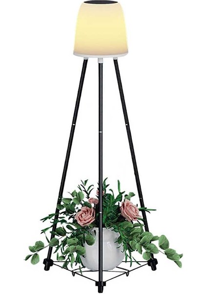 Ack AG60-06851 457MMX457MMX107MM IP54 LED Ayaklı Solar Sıyah Aplık Güneş Enerjili Bahçe Aydınlatması, Rengi Ayarlanabilir Dekoratif Aydınlatma