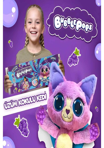 Bubble Pops Grape Glee Kitty: Kokusuyla Büyüleyen Şişme Peluş Kedi!