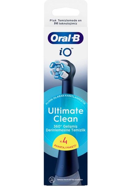iO Ultimate Clean Siyah Diş Fırçası Yedek Başlığı 4 Adet