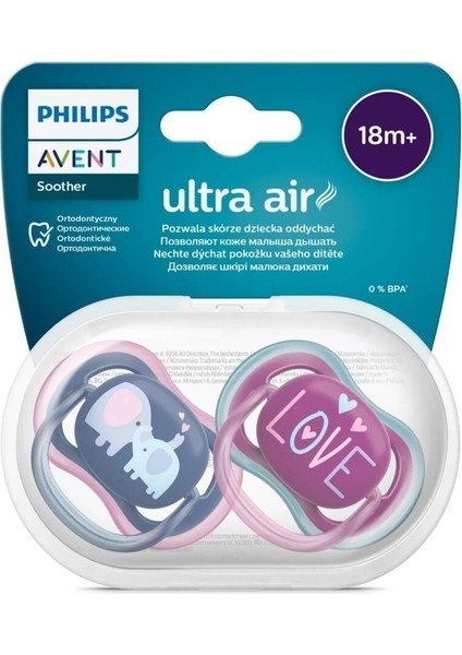 Ultra Air Emzik 18+ Ay, 2'li Paket, Kız, SCF349/22