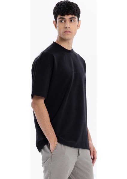 Bisiklet Yaka Oversize Kamuflaj Erkek T-Shirt