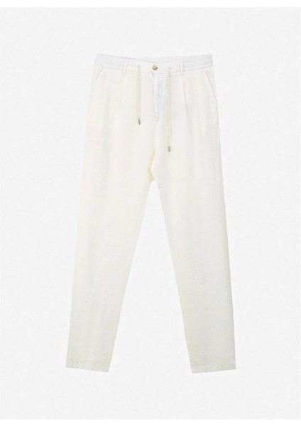 Arkası Torba Cepli %100 Keten Regular Erkek Pantolon indirimleri