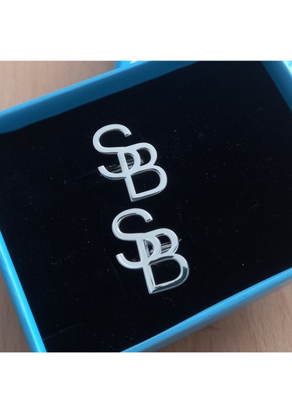 Iki Harf Kol Düğmesi Sb Model Gümüş Lişiye Özel