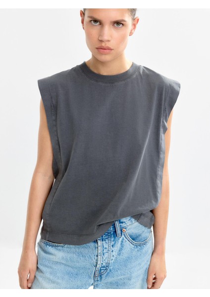 %100 Pamuk Kolsuz T-Shirt