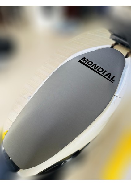 Mondial X-Treme Max Gri Kumaş Motosiklet Sele Kılıfı Logolu Penye Sele Koltuk Kılıfı-X