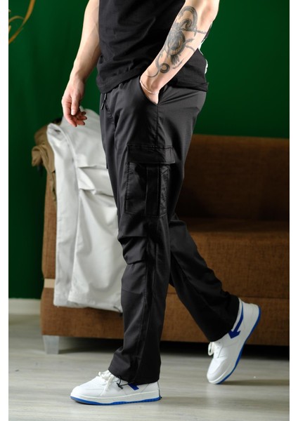 Masi Baggy Kort Paraşüt Düz Ipli Paça Kargo Cepli Erkek Eşofman Alt modelleri