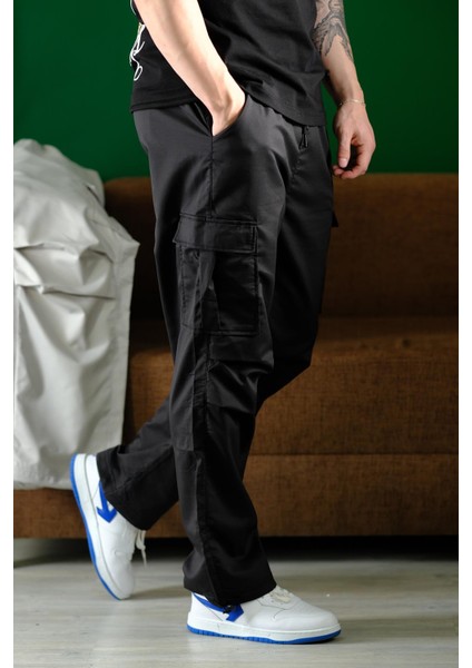 Masi Baggy Kort Paraşüt Düz Ipli Paça Kargo Cepli Erkek Eşofman Alt fırsatları