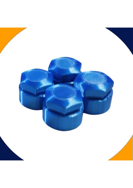 Skoda Octavia 2005-2012 Modelleri Parlak Mavi Bijon Kapağı Set 20+4 (17MM Somun Tüm Araçlar)