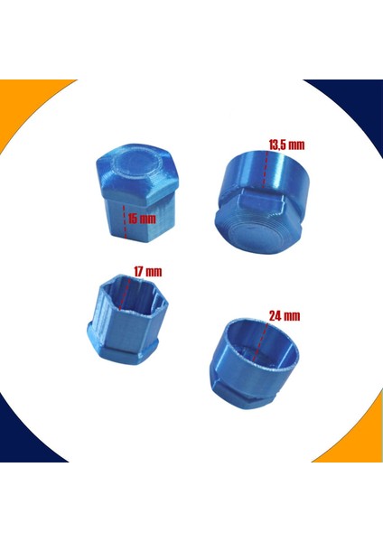 Skoda Octavia 2005-2012 Modelleri Parlak Mavi Bijon Kapağı Set 20+4 (17MM Somun Tüm Araçlar)