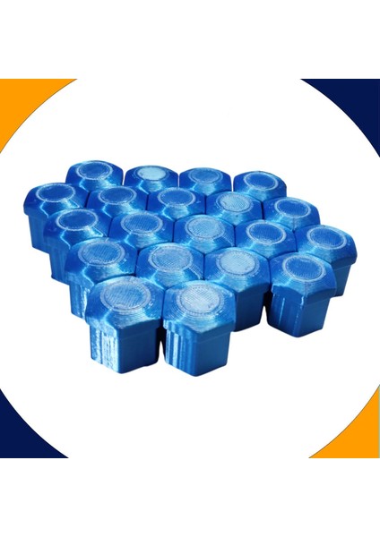 Skoda Octavia 2005-2012 Modelleri Parlak Mavi Bijon Kapağı Set 20+4 (17MM Somun Tüm Araçlar)