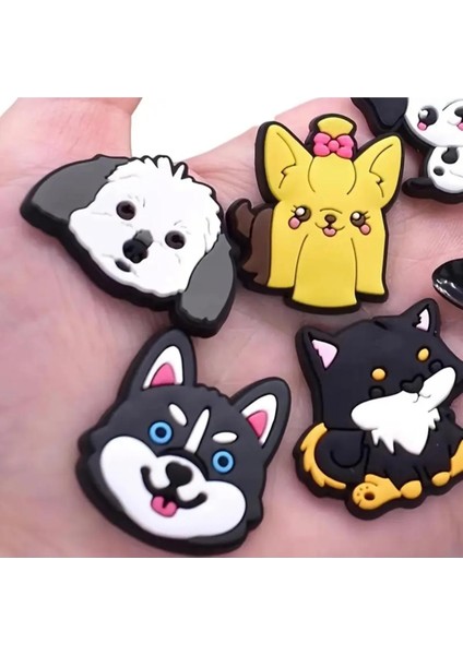 Ledli Yanıp Sönen Köpek Figürlü Terlik Süsü Üç Boyutlu/ışıklı 3D Charm/jibbitz modelleri