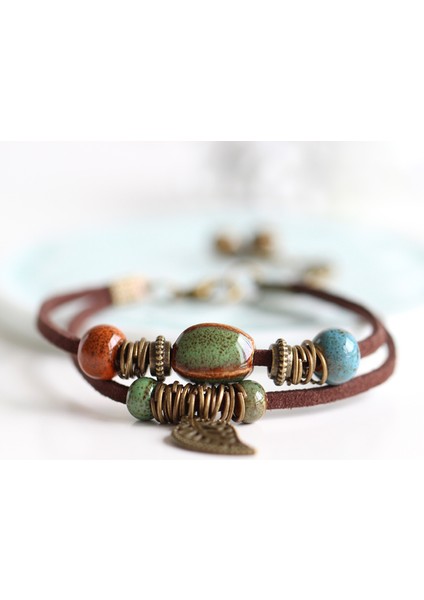 No.5 Boyutu Ulusal Rüzgar Antik Yolları Onaran Yüksek Sıcaklık Glazür Seramik El Yapımı Süs Eşyaları Kadın Moda Bilezikleri #1077 (Yurt Dışından)