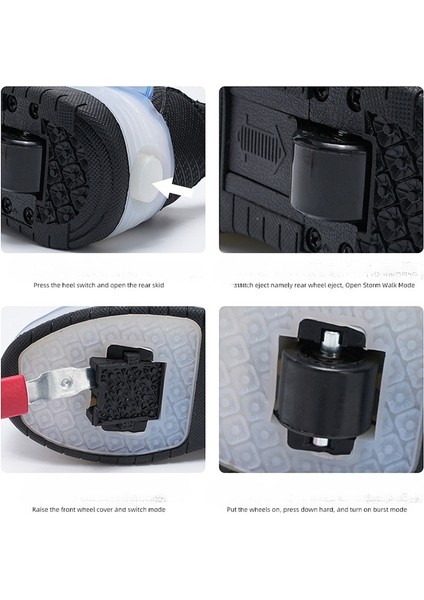4 Tekerlekli USB Şarjlı LED Işıklı Paten Ayakkabı (Yurt Dışından)