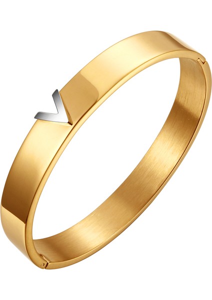 Gül Rengi Vintage Aşk Bilezik Bilezikler Mektup V Şekil Titanyum Çelik Bilezikler Femme Letter V Şekil Titanyum Çelik Bilezikler Msx Altın Paslanmaz Çelik Bilezikler (Yurt Dışından) fırsatları