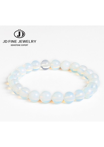 6mm Tarzı Opal Jd Kadın Moda Pürüzsüz Beyaz Opal Ay Taşı Bilezik Esnek Kordon Elastik Renkli Kedi Göz Taşı Genişletilebilir Halat Takı (Yurt Dışından) fırsatları